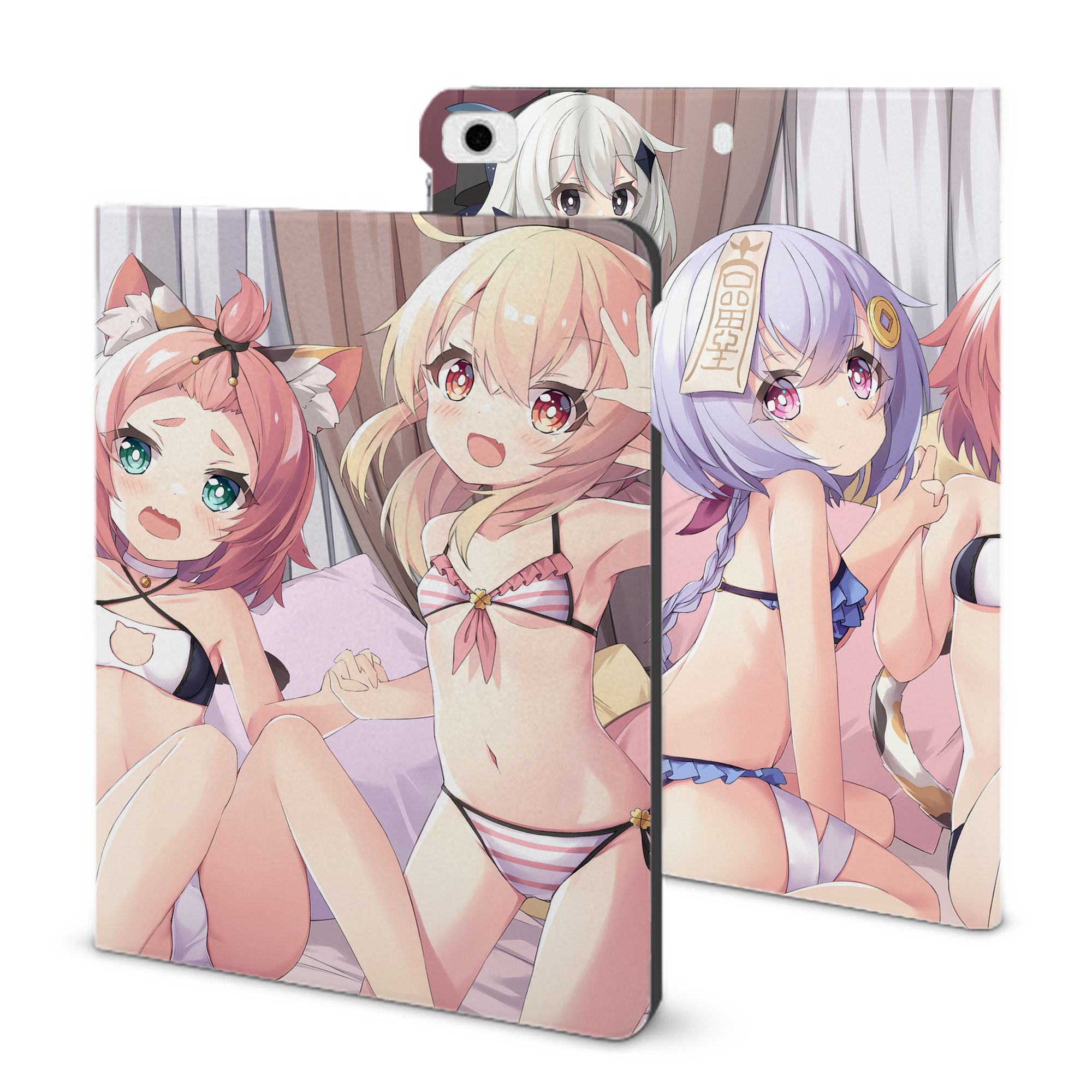 げんし神 genshin IPad ケース ブック型 PUレザー TPU 耐衝撃 軽量 薄型 ペン収納なし 全面保護 IPad 各モデル対応
